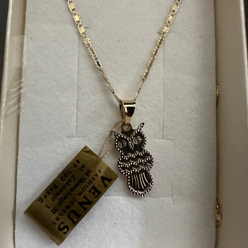 Venus Gold Owl Pendant Necklace